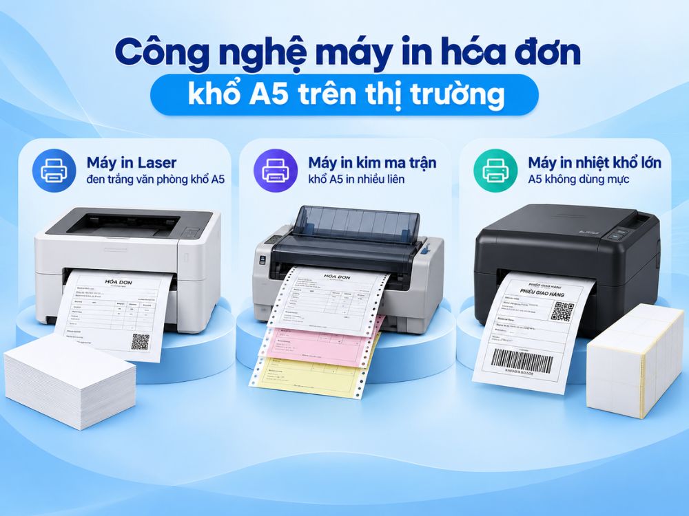 Công nghệ máy in hóa đơn khổ A5 trên thị trường