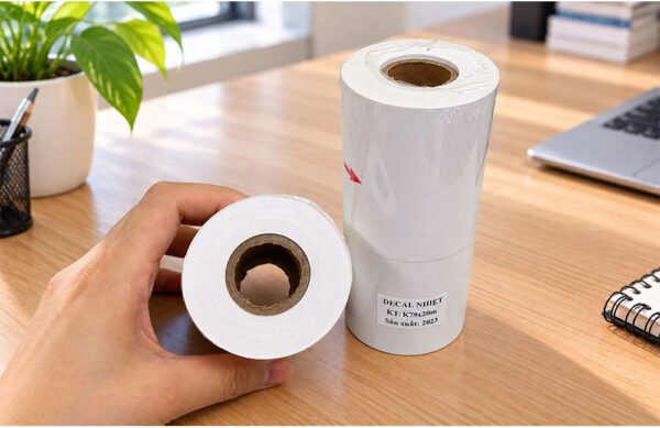 Giấy in hóa đơn bóc dán K79x20m