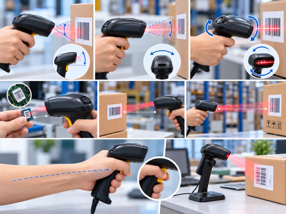 Kỹ thuật căn chỉnh góc quét và cự ly thao tác khi sử dụng máy quét mã vạch