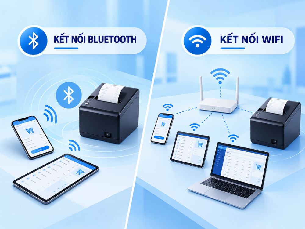 máy in hóa đơn bluetooth hay wifi - Kỹ thuật của kết nối không dây trên máy in hóa đơn