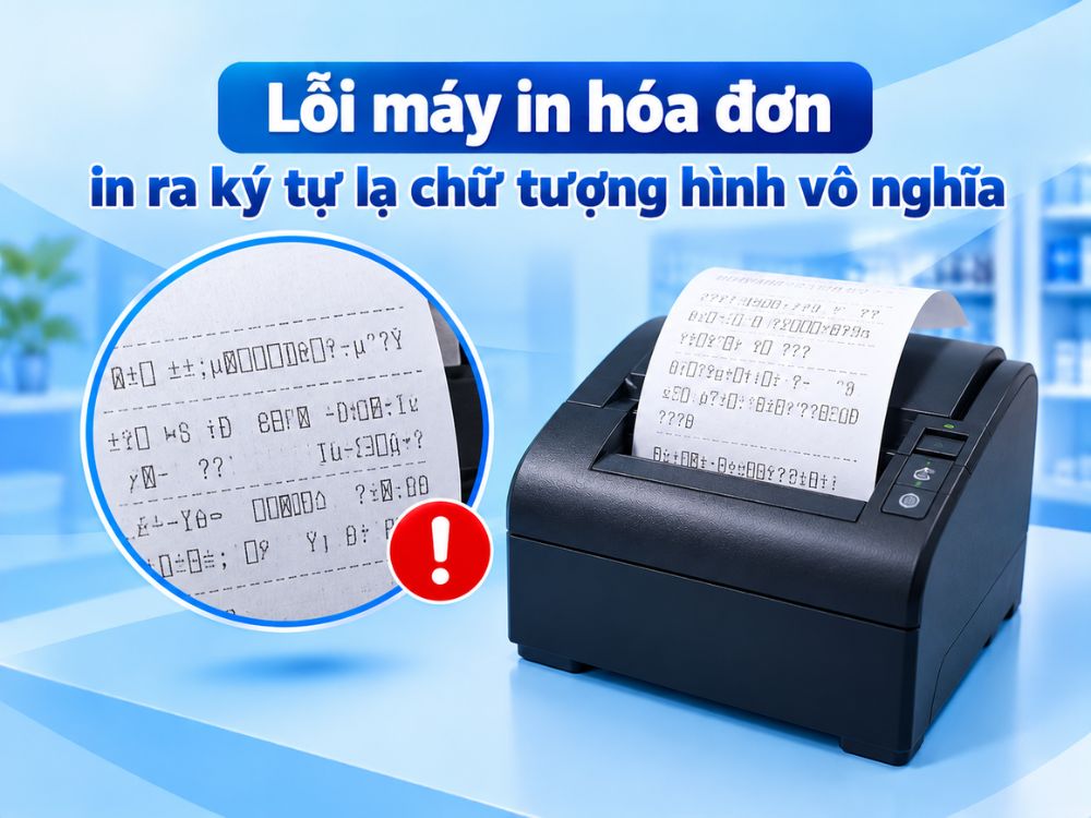 Lỗi máy in hóa đơn in ra ký tự lạ chữ tượng hình vô nghĩa