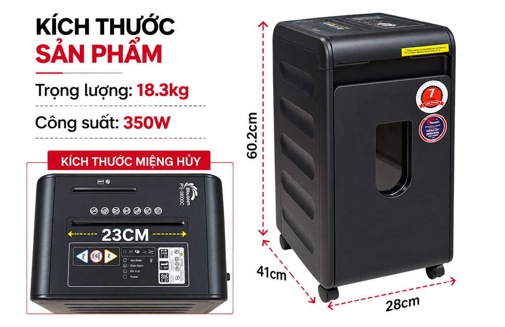 Máy huỷ tài liệu Silicon PS-2800C