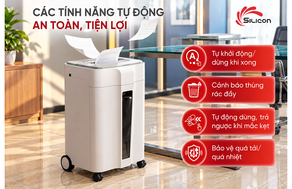 Silicon PS 3000M 1 Máy huỷ tài liệu Silicon PS-3000M