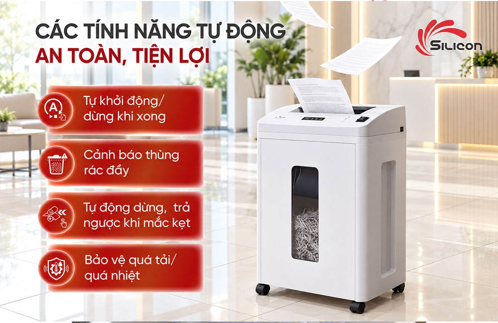 Máy huỷ tài liệu Silicon PS-630C