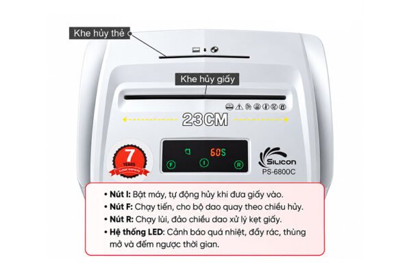 Máy huỷ tài liệu Silicon PS-6800C