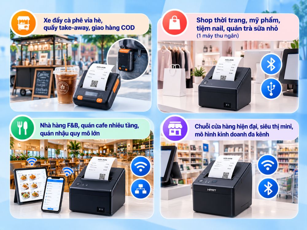 máy in hóa đơn bluetooth hay wifi - Tiêu chí chọn máy in hóa đơn không dây phù hợp cho từng mô hình