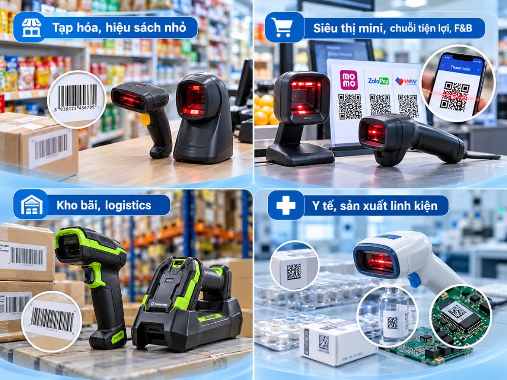 Tư vấn chọn mua máy quét mã vạch phù hợp theo từng mô hình doanh nghiệp