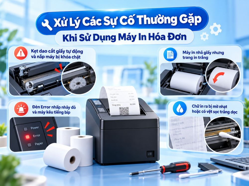Xử lý các sự cố thường gặp khi sử dụng máy in hóa đơn