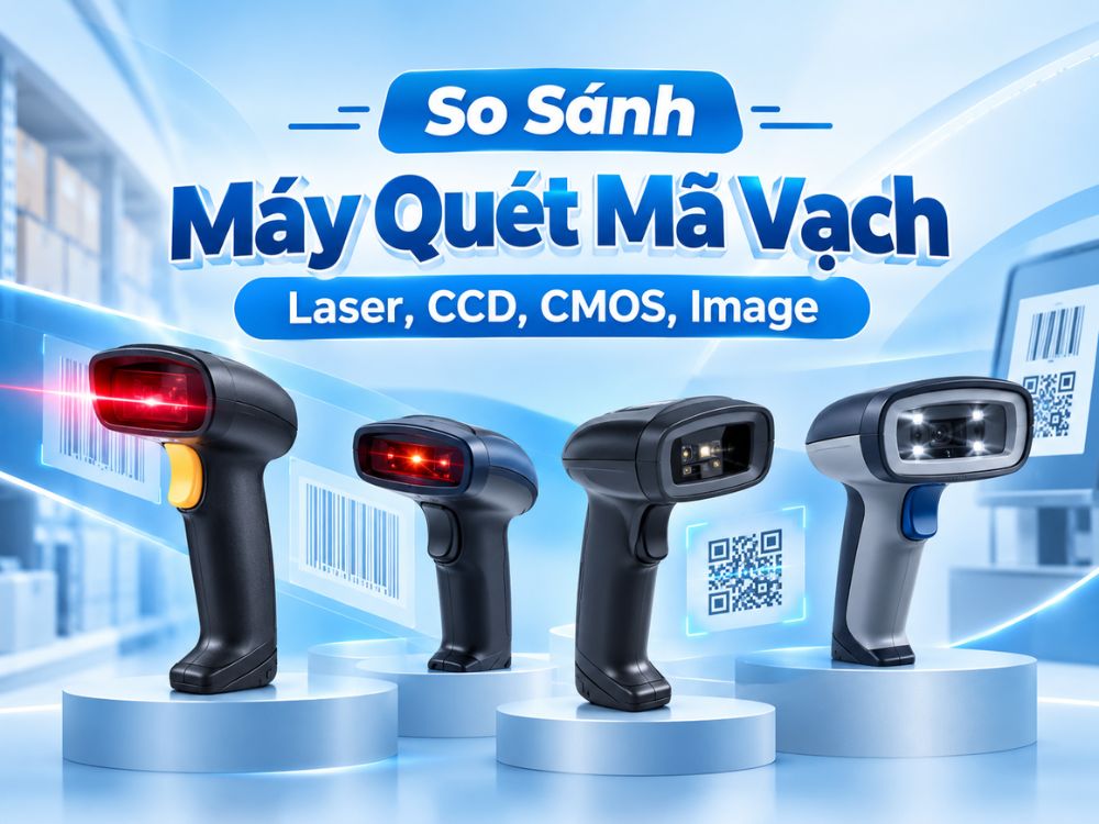 Máy quét mã vạch Laser, CCD, CMOS, Imager: Tổng quan từng công nghệ và bảng so sánh chi tiết